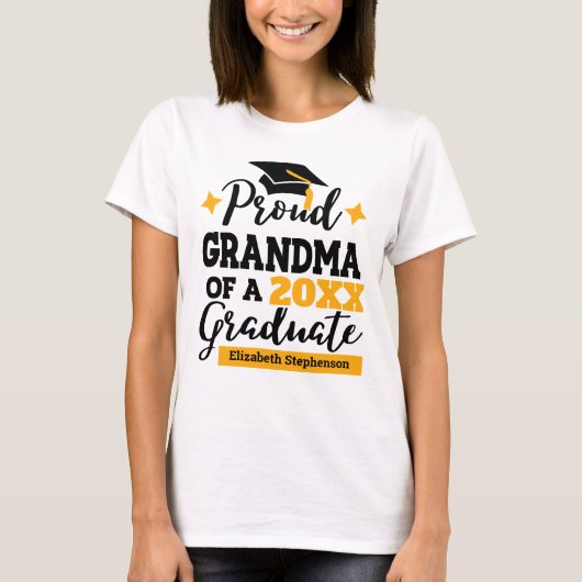 Proud Oma eines 2022-Absolventen schwarzen Goldtas T-Shirt (Vorderseite)