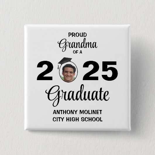 Proud Oma eines 20xx Graduate Black and White Button (Vorderseite)