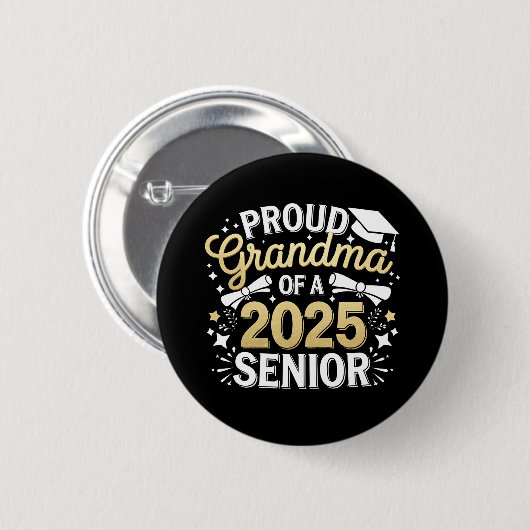 Proud Oma eines Abschlusses mit Abschluss 2025 Gol Button (Vorne & Hinten)