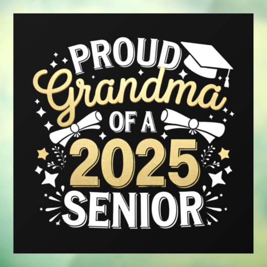 Proud Oma eines Abschlusses mit Abschluss 2025 Gol Fensteraufkleber (Blatt 3)