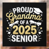 Proud Oma eines Abschlusses mit Abschluss 2025 Gol Fensteraufkleber (Blatt 2)