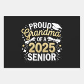 Proud Oma eines Abschlusses mit Abschluss 2025 Gol Geschenkpapier Set (Vorderseite)
