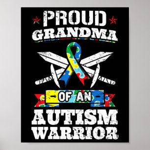 Proud Oma eines Autismus Kriegers Autistische Awar Poster
