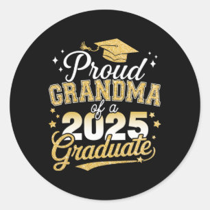 Proud Oma eines CL of 2025 Graduate Senior Grad Runder Aufkleber