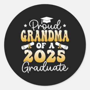 Proud Oma eines CL of 2025 Graduate Senior Grad Runder Aufkleber