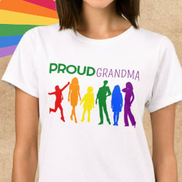 Proud Oma Gay Pride weibliche Silhouetten T-Shirt