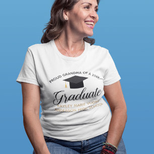 Proud Oma of 2025 Graduate Custom Abschluss T-Shirt
