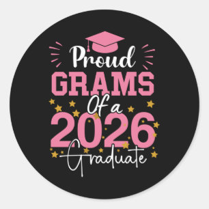 Proud Oma of a Graduate Abschluss Colleg 2026 Runder Aufkleber