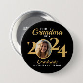 Proud Oma of a Graduate Foto & Name 2024 Button (Vorne & Hinten)
