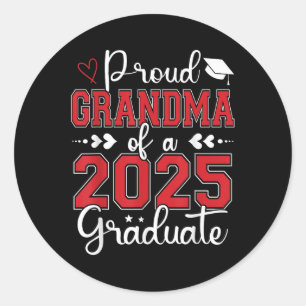 Proud Oma of a Graduate Oma Graduatio 2025 Runder Aufkleber