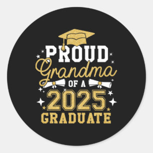 Proud Oma of a Graduate Oma Graduatio 2025 Runder Aufkleber