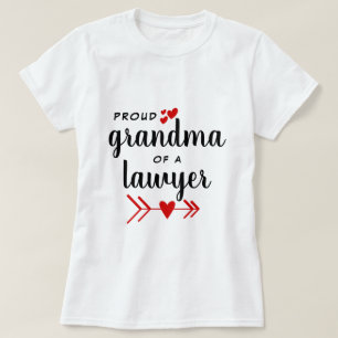 Proud Oma of a Lawyer Red Hearts T-Shirt