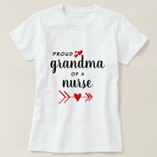 Proud Oma of a Nurse Red Hearts T-Shirt