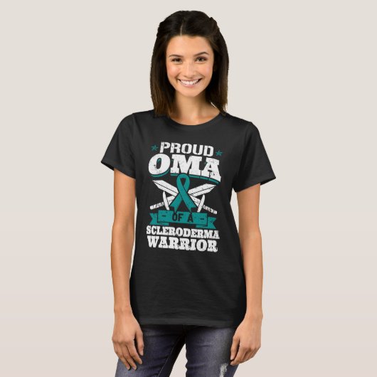 Proud Oma Of A Scleroderma Warrior Awareness Ribbo T-Shirt (Vorne ganz)