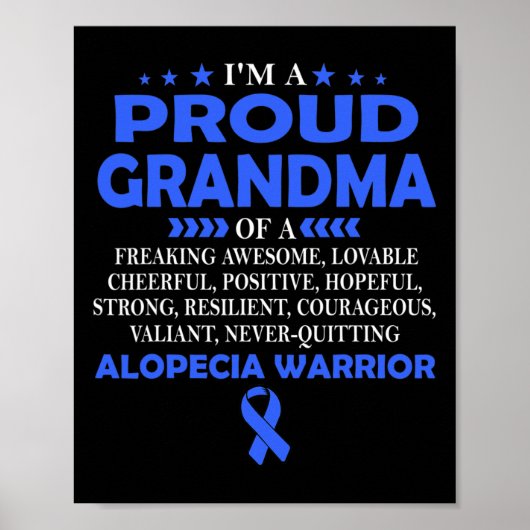 Proud Oma of Alopecia Kriegrior Poster (Vorne)