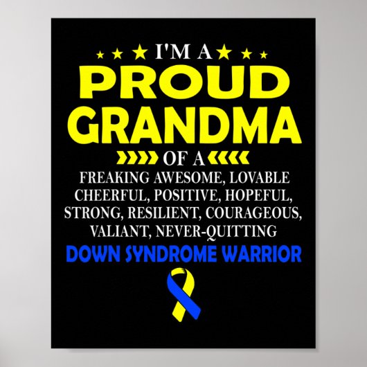 Proud Oma of Down Syndrome Warrior Poster (Vorne)