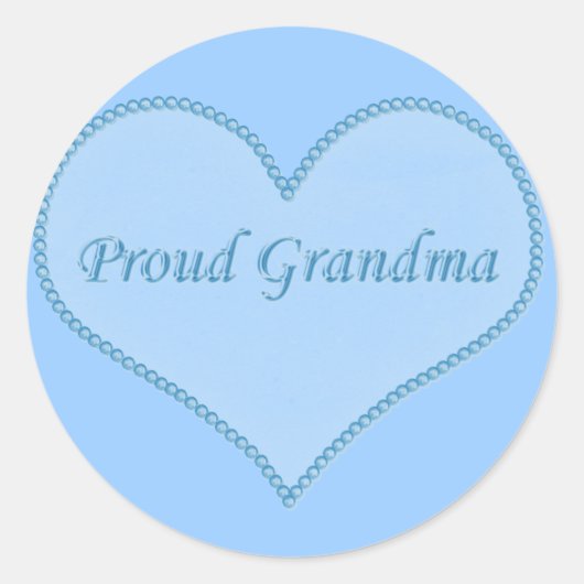 Proud Oma Stickers, blau Runder Aufkleber (Vorderseite)
