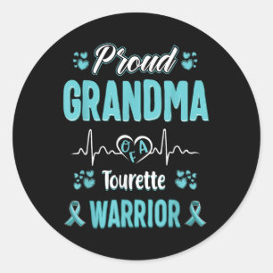 Proud Oma Tourette Syndrom Kriegersicht Runder Aufkleber