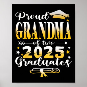 Proud Oma von zwei 2025 Absolventen Twins Graduati Poster