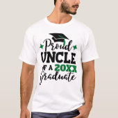 Proud Onkel 2022 Absolvent schwarzen grünen Tassel T-Shirt (Vorderseite)