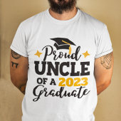 Proud Onkel 2023 Absolvent schwarzen Gold Tassel T-Shirt