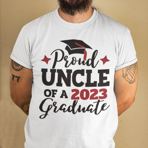 Proud Onkel 2023 Absolvent schwarzen roten Tassel T-Shirt