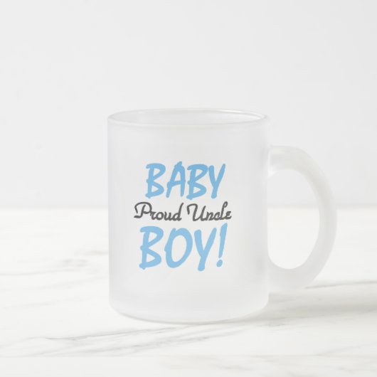 Proud Onkel Baby Boy T - Shirt und Geschenke Mattglastasse (Rechts)