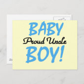 Proud Onkel Baby Boy T - Shirt und Geschenke Postkarte (Vorne/Hinten)
