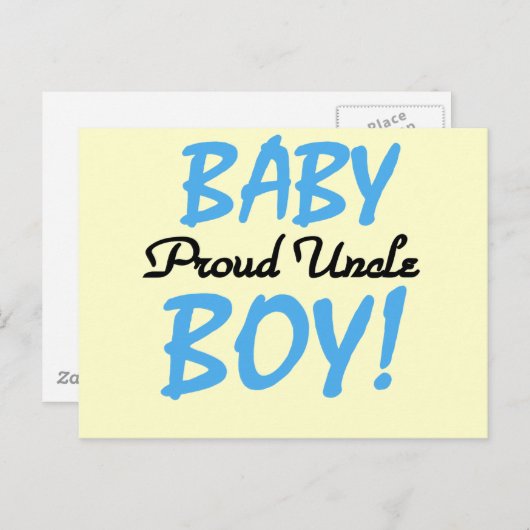 Proud Onkel Baby Boy T - Shirt und Geschenke Postkarte (Vorne/Hinten)