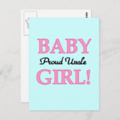 Proud Onkel Baby Girl Tshirts und Geschenke Postkarte (Vorne/Hinten)