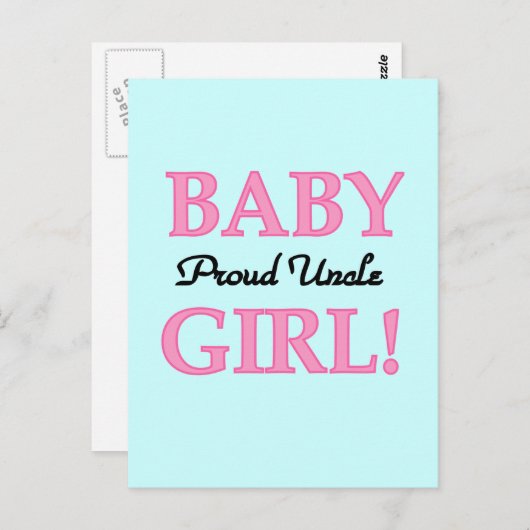 Proud Onkel Baby Girl Tshirts und Geschenke Postkarte (Vorne/Hinten)