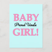 Proud Onkel Baby Girl Tshirts und Geschenke Postkarte (Vorderseite)