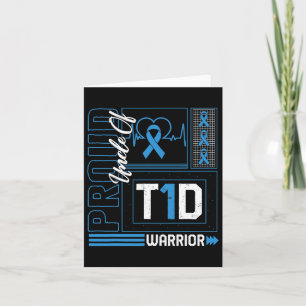 Proud Onkel T1d Warrior Ribbon Diabetes Awarene Karte