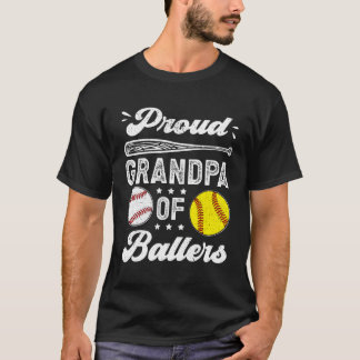 Proud Opa der Baller Baseball Softball Großpa T-Shirt