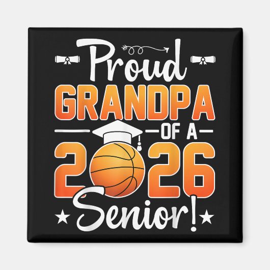 Proud Opa eines Cl 2026 Basketball Senior Grand Magnet (Vorne)