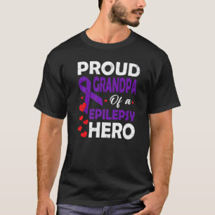 Proud Opa eines Epilepsiehersonnen Lila Krieger T-Shirt