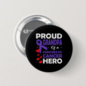 Proud Opa eines krebserregenden Helden-Kriegers Button (Vorne & Hinten)