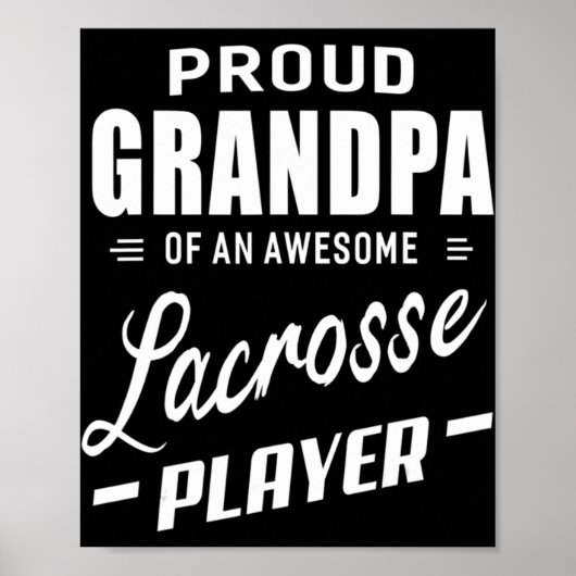 Proud Opa eines Phantastischen Lacrosse Players Poster (Vorne)