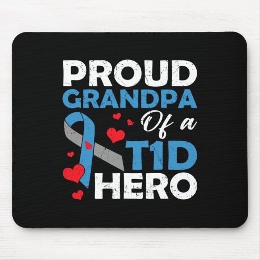 Proud Opa eines Typ 1 Diabetes Hero Warrior su Mousepad (Vorne)