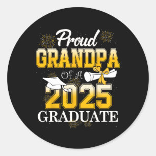 Proud Opa mit einer Cl von 2025 Graduate Opa Sen Runder Aufkleber