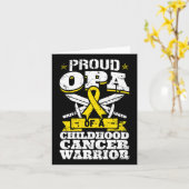 Proud Opa of a Chilhood Cancer Warrior Awareness Karte (Gelbe Blume)
