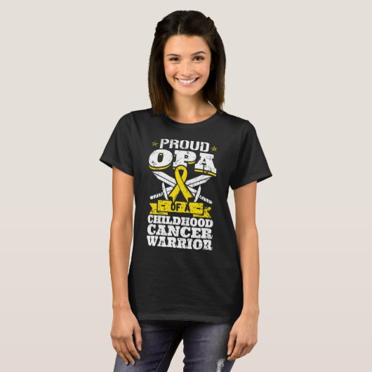 Proud Opa of a Chilhood Cancer Warrior Awareness T-Shirt (Vorne ganz)