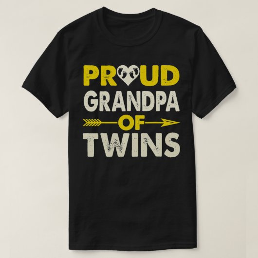 Proud Opa of Twins Pregnant mit zwei Babys T-Shirt (Design vorne)