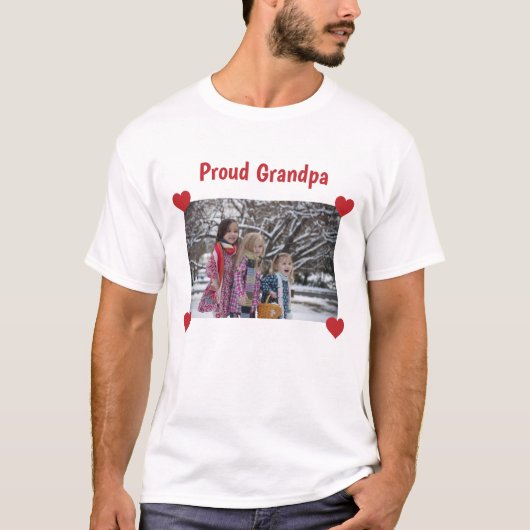 Proud Oppa Liebe Hört personalisieren Foto machen T-Shirt (Vorderseite)