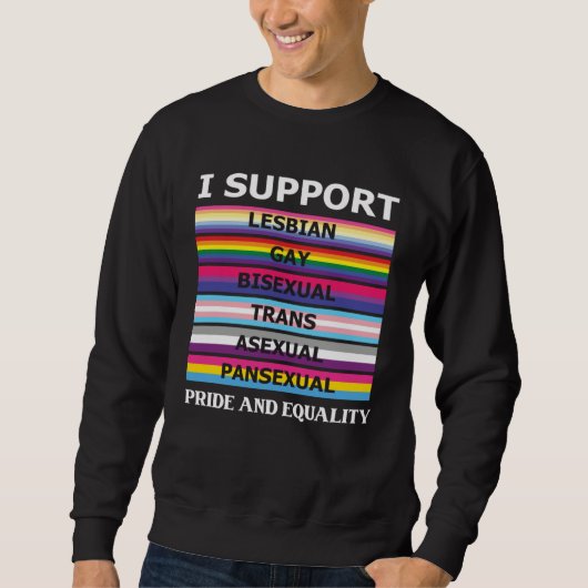 Proud Pansexual Transgender Queer LGBTQ+ Love Equa Sweatshirt (Vorderseite)