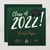 Proud Papa einer Klasse von 2022 Graduate Abschlus Einladung (Vorne/Hinten)