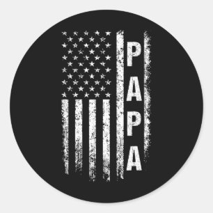 Proud Papa Funny Vathers Day 2024 Geschenke Vater  Runder Aufkleber