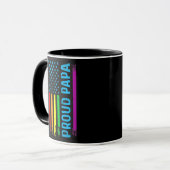 Proud Papa Grandpa Vater LGBT LGBTQ Gay Pride Tasse (Vorderseite Links)