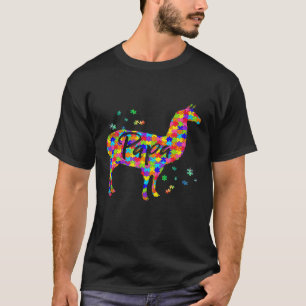 Proud Papa Llama Autism Happy Vathers Da T-Shirt