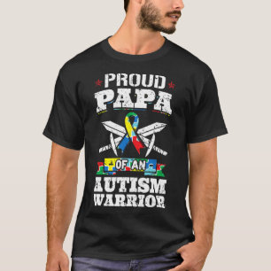 Proud Papa of a Autismus Warrior Awareness Ribbon T-Shirt